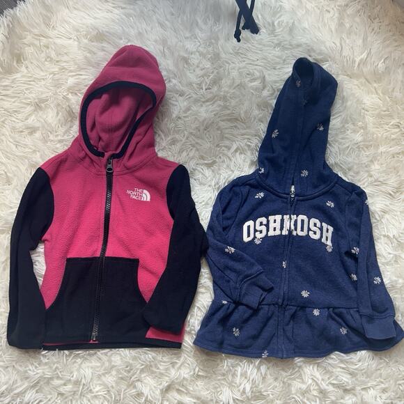 Baby Girl 9-12 Months Clothes Lot Of 2 Fall Winter Jackets North Face, Osh Kosh - Picture 1 of 4